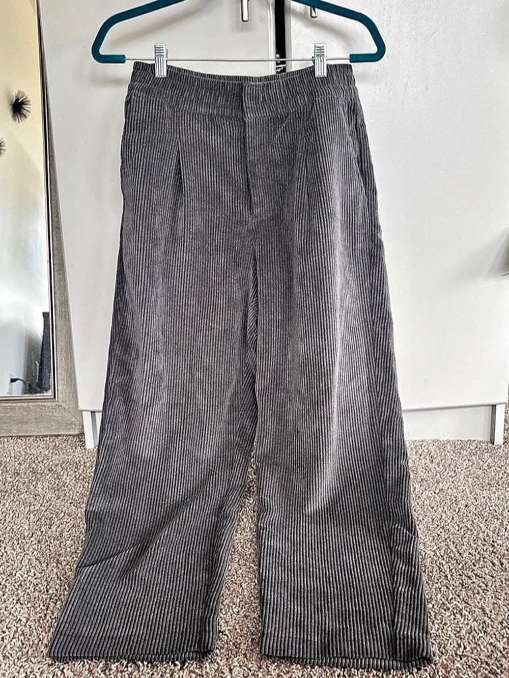 GAP Corduroy Easy Wide-Leg Pants Gray Wide Leg Size Medium